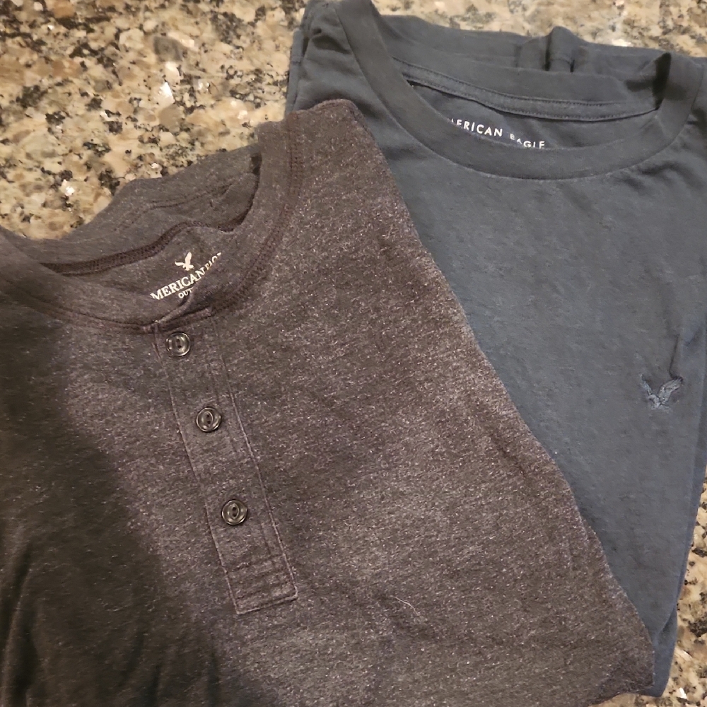 American Eagle Outfitters Black Henley Shirt